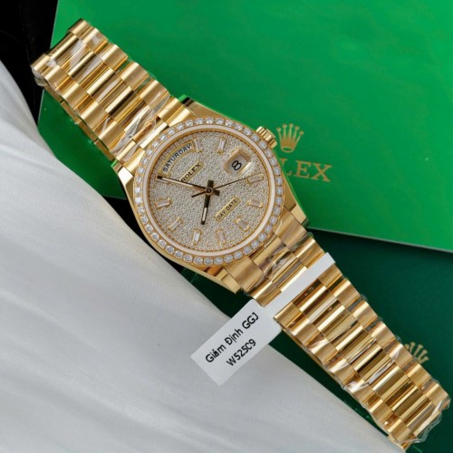 로렉스 데이데이트 - Rolex Day-Date 18K Gold Wrapped + Moissanite Diamonds 36mm