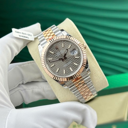 로렉스 데이져스트 - Rolex DateJust 126331 Gold Wrapped Gray Fluted Dial V5 41mm