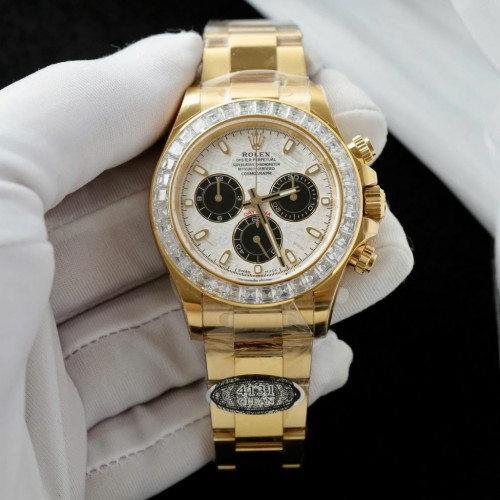 로렉스 데이토나 - Rolex Daytona Meteorite Dial Gold Wrapped + Moisanite Baguette 40mm