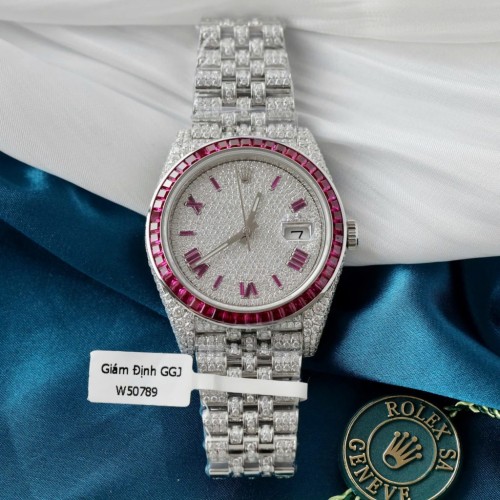 로렉스 데이져스트 - Rolex DateJust Ruby + Diamond Moissanite 41mm