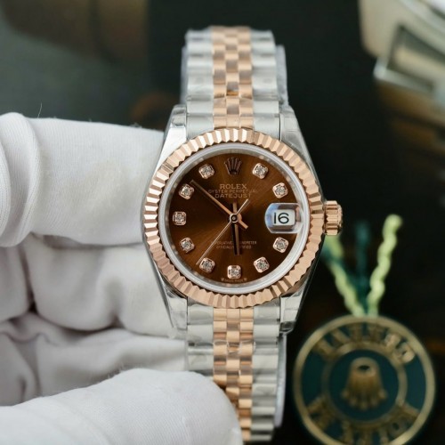 로렉스 데이져스트 - Rolex DateJust Women Chocolate Dial Jubilee Strap 28mm