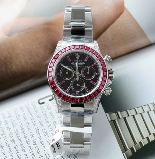 로렉스 데이토나 - Rolex Daytona 126599TRU Custom Ruby Red Baguette 40mm