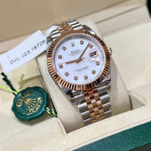 로렉스 데이져스트 - Rolex DateJust Dial Mother Of Pearl Custom Gold Wrapped 41mm