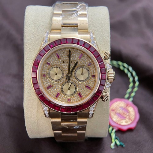 로렉스 데이토나 - Rolex Cosmograph Daytona 126598TRU 18K Solid Gold + Ruby + Natural Diamonds 40mm