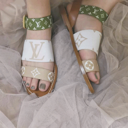 Louis Vuitton 2019 Womens Initial Logo Strap Leather Sandal - 루이비통 여성 이니셜 로고 스트랩 레더 샌달 Lou0992x.Size(225 