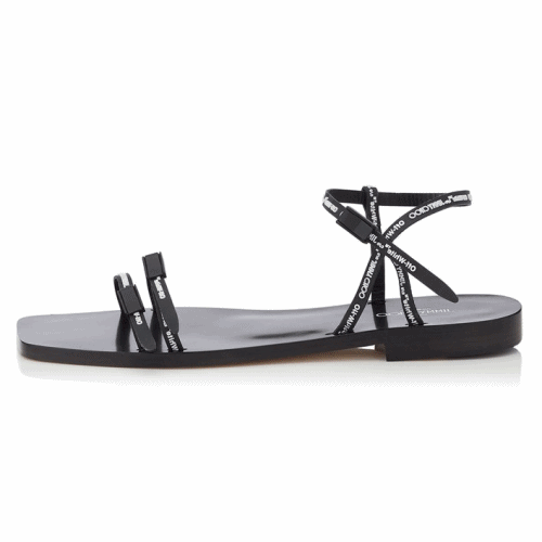 Jimmy-Choo x Off white 2019 Ladies Logo Elastik Strap Sandal 