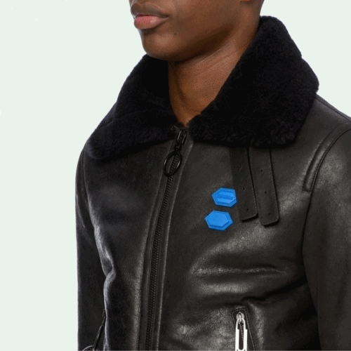 [오프화이트]Off-white 2020 Mens Logo Casual Leather Jackets 