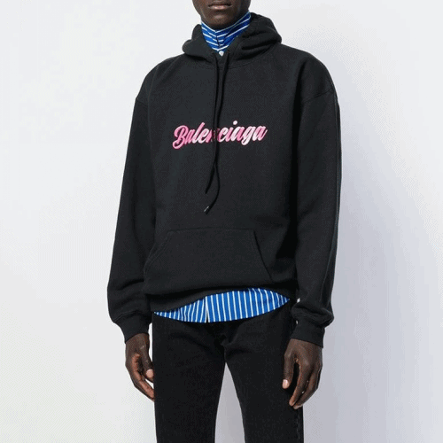 Balenciaga 2019 Mm/Wm Logo Oversize Cotton Hood Tee - 발렌시아가 남자 로고 오버사이즈 코튼 후드티 Bal0452x.Size(xs 