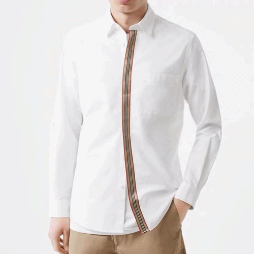Burberry 2019 Mens white Cotton  Sleeved shirt - 버버리 남성 화이트 코튼 셔츠 Burst0012.Size(m 