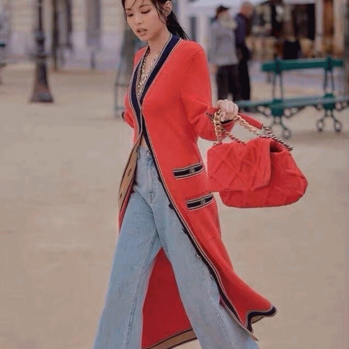 Chanel 2019 Ladies Trendy V-neck Wool Long Cardigan 