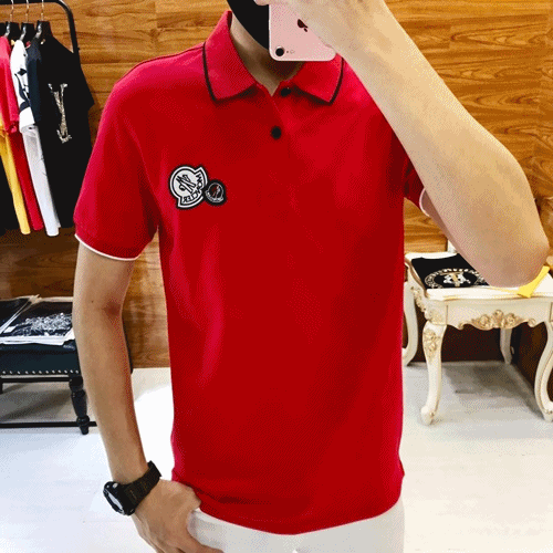 Mocler 2019 Mens Logo Cotton Short Sleeved POLO T-shirt 