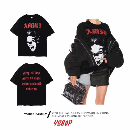 Amiri 2019 Mm/Wm Lost Boy Logo Cotton Short Sleeved Tshirt - 아미리 남자 로스트 보이 로고 코튼 반팔티 Ami0039x.Size(s 