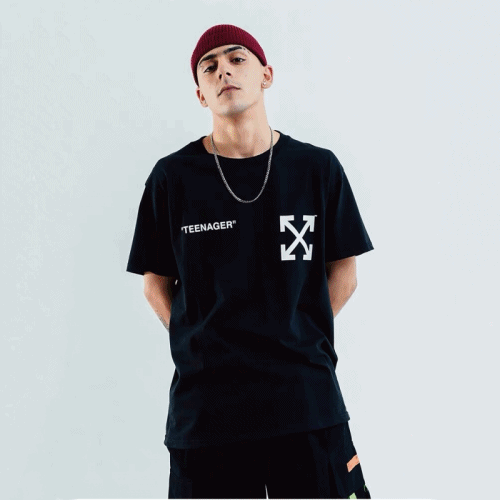 [추가할인]Off-white 2019 Mens Printing Logo Crew 