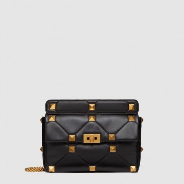 발렌티노 여성 라지 로만 스터드 체인 숄더 백 