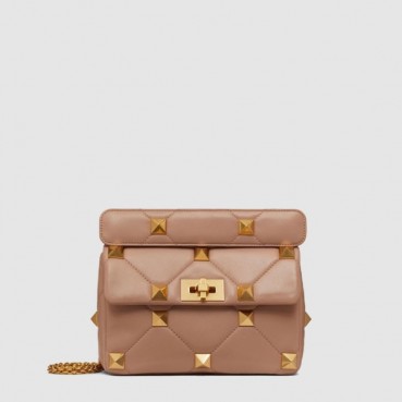 발렌티노 여성 미디엄 로만 스터드 체인 숄더 백 