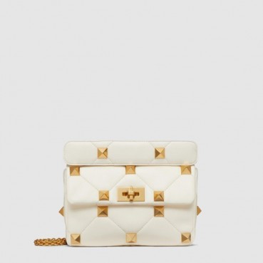 발렌티노 여성 미디엄 로만 스터드 체인 숄더 백 