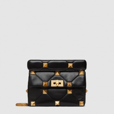 발렌티노 여성 미디엄 로만 스터드 체인 숄더 백 