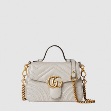 구찌 여성 GG 마몽 미니 탑 핸들백 