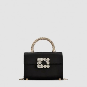 로저비비에 여성 쥬얼 이플로레슨스 미니 실크 사틴 클러치 