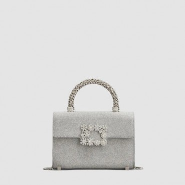 로저비비에 여성 플라워 스트라스 주얼 앤벨롭 미니 백 