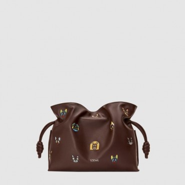 로에베 여성 미디엄 플라멩코 클러치 