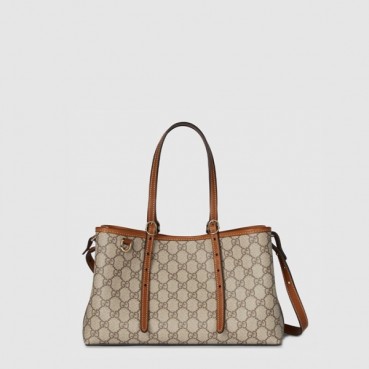 구찌 여성 GG 엠블럼 미디엄 토트백 