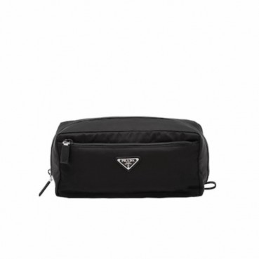 프라다 남성 나일론 블랙 클러치백 