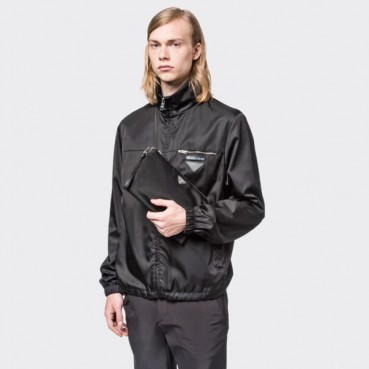 프라다 남성 나일론 블랙 클러치백 