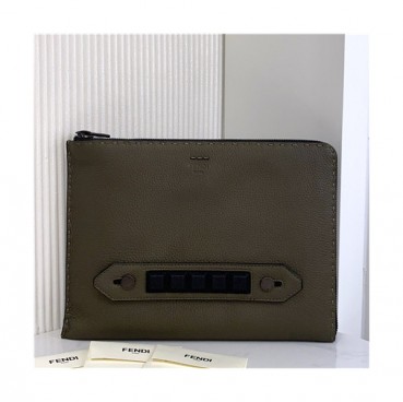 [펜디]Fendi 2021 Men's Leather Clutch Bag,30cm 