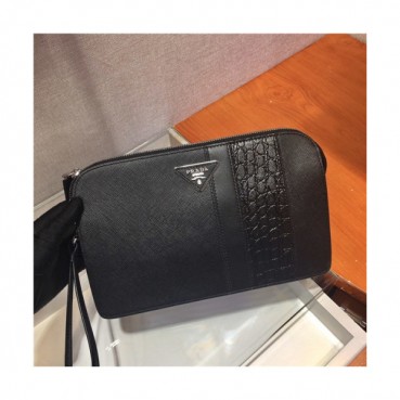 [프라다] Prada 2020 Men's Leather Clutch Bag,26.5cm 