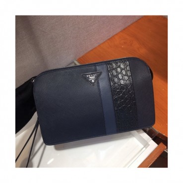 [프라다] Prada 2020 Men's Leather Clutch Bag,26.5cm 