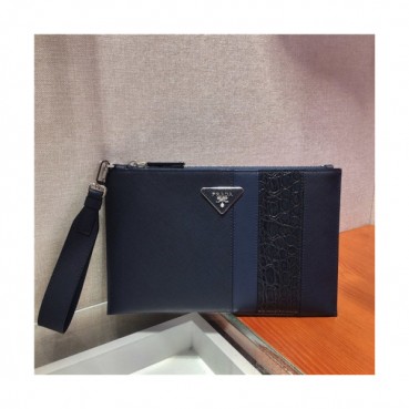 [프라다] Prada 2020 Men's Leather Clutch Bag,28cm 