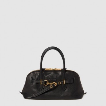 미우미우 여성 아방뛰르 나파 가죽 탑 핸들 백 