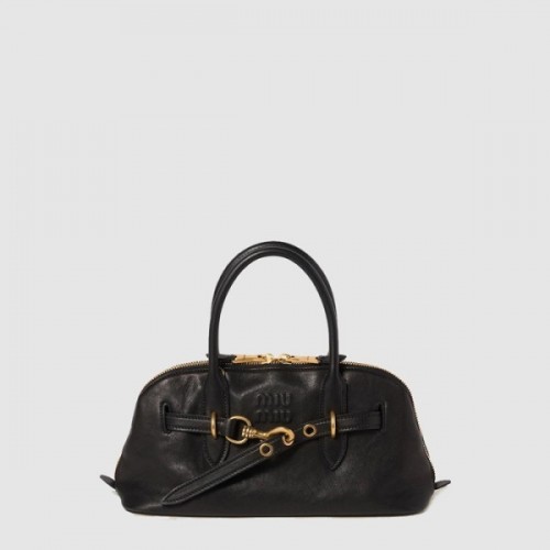 미우미우 여성 아방뛰르 나파 가죽 탑 핸들 백