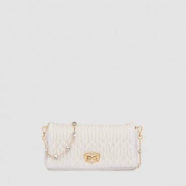 미우미우 여성 크리스탈 가죽 백 