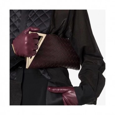 Bottega Veneta 2019 Rim Leather Clutch Bag,33cm 