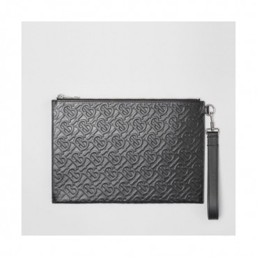 Burberry 2019 TB Leather Clutch Bag , 30cm 