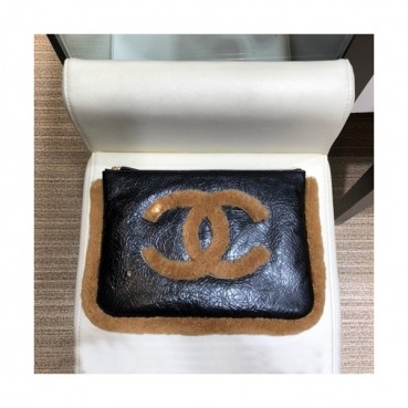 Chanel 2019 Women Leather Clutch Bag,28cm 