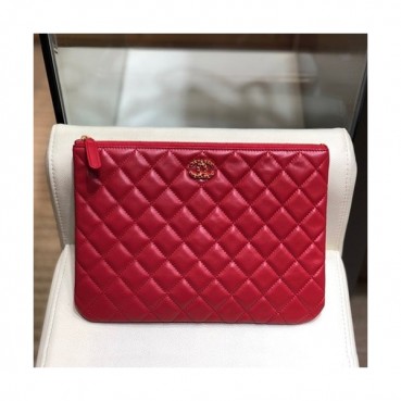 Chanel 2019 Leather Clutch Bag,28CM 