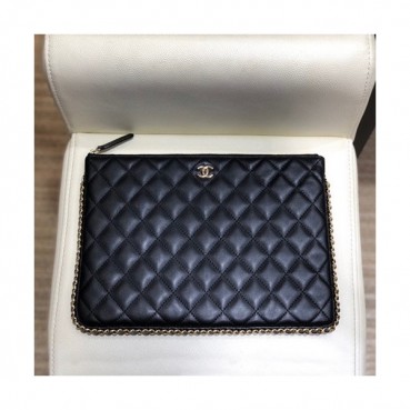 Chanel 2019 Leather Clutch Bag,28CM 