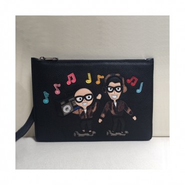 Dolce&Gabbana 2019 Leather Clutch Bag ,28CM 