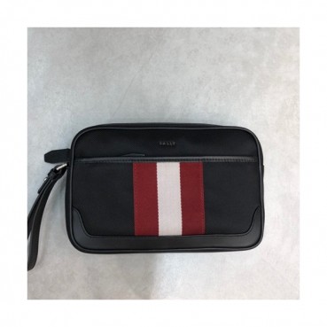 Bally 2019 Nylon & Leather Clutch Bag,25cm 