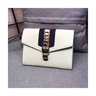 Gucci 2019 Sylvie Leather Clutch Bag ,24CM 