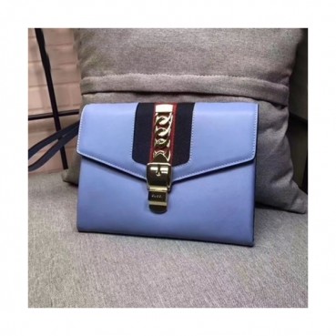 Gucci 2019 Sylvie Leather Clutch Bag ,24CM 