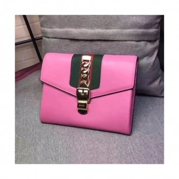 Gucci 2019 Sylvie Leather Clutch Bag ,24CM 