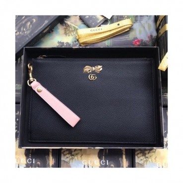 Gucci 2019 Ribbon Leather Clutch Bag ,30CM 