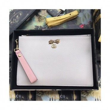 Gucci 2019 Ribbon Leather Clutch Bag ,30CM 