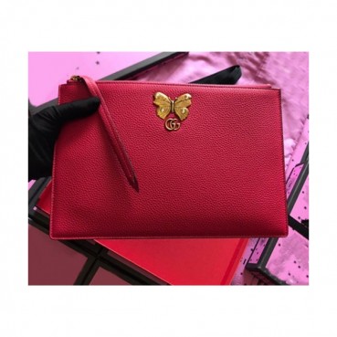Gucci 2019 Butterfly Leather Clutch Bag ,30CM 