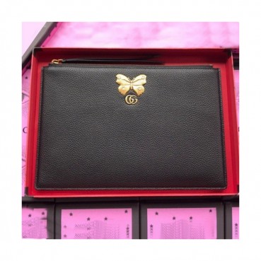 Gucci 2019 Butterfly Leather Clutch Bag ,30CM 