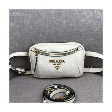 Prada 2019 Leather Hip Sack / Clutch Bag / Shoulder Bag,19cm 